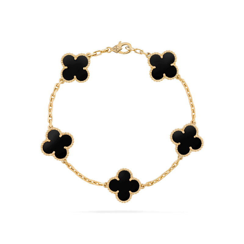 Chain Bracelet with Beaded Accents – Adjustable 7.9" Gold-Tone Link Band for Women – Everyday Wear & Layering Jewelry