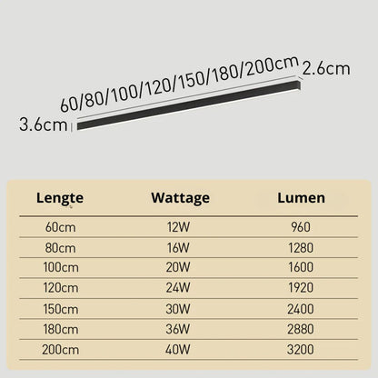 Linear LED Flush Mount Light 47-Inch Contemporary Aluminum Fixture Bedroom Hallway Kitchen Bar Overhead Lighting Slim Profile Low Profile Bl