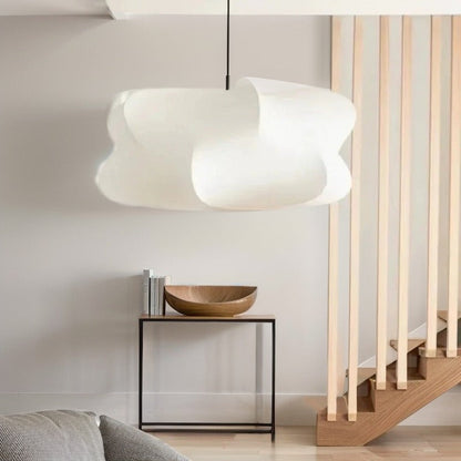 Silk Pendant Light Japanese-Inspired LED Warm White for Living Room Bedroom Hotel