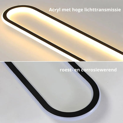 Lámpara LED de techo para pasillo, forma ovalada, perfil bajo, para dormitorio, sala de estar y cocina, 12-24 pulgadas, temperatura de color ajustable, para interiores