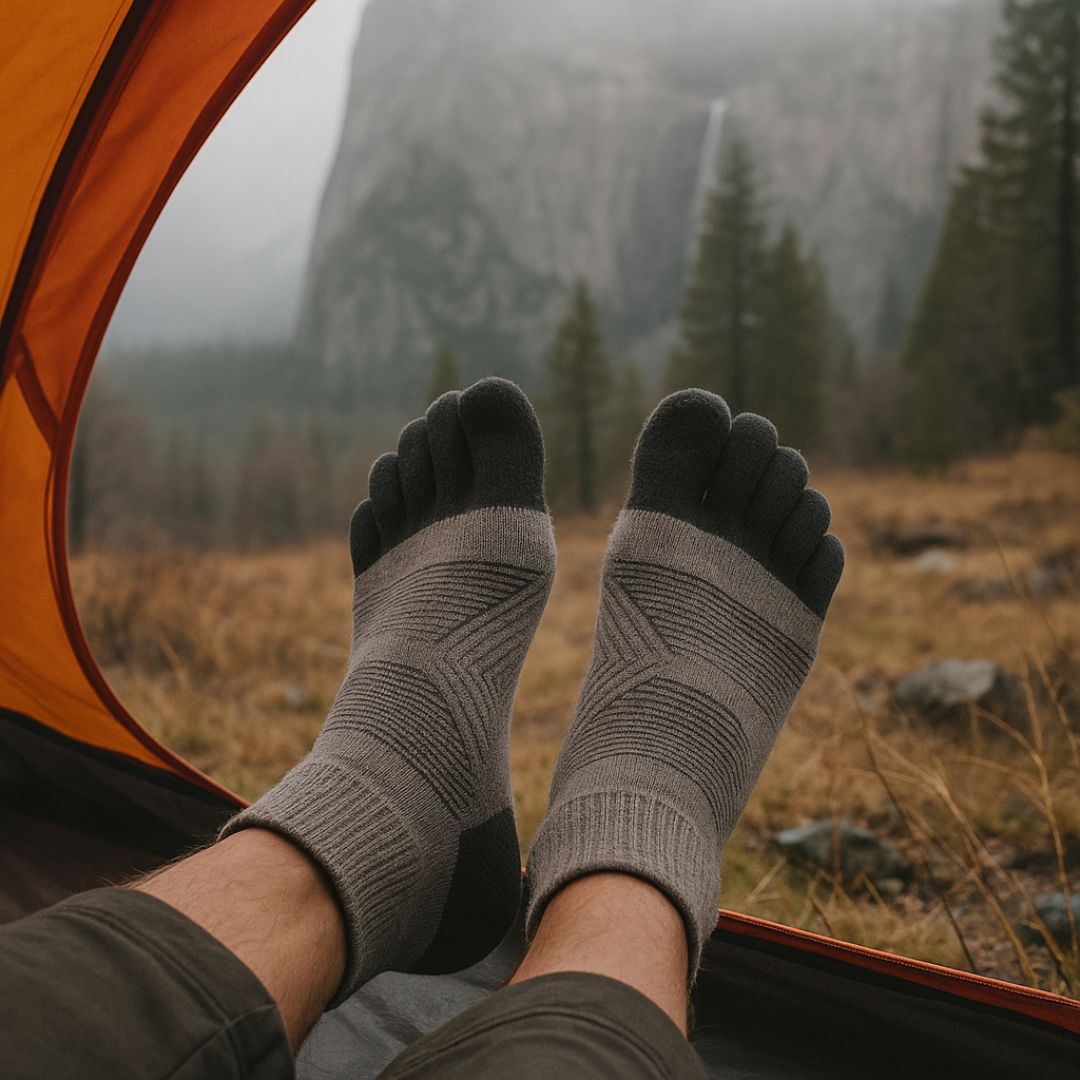 Men's Merino Wool Toe Socks for Winter Sports – Insulated 5-Toe Design for Skiing, Snowboarding & Cold Weather Hiking