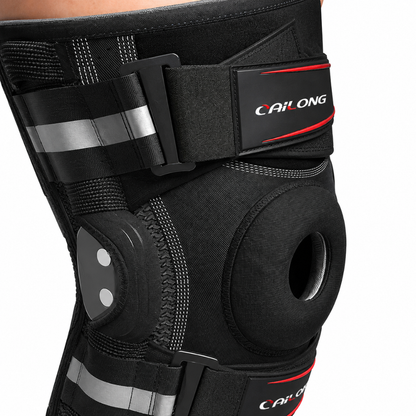 Adjustable Hinged Knee Brace with Open Patella Design for Joint Support & Stability