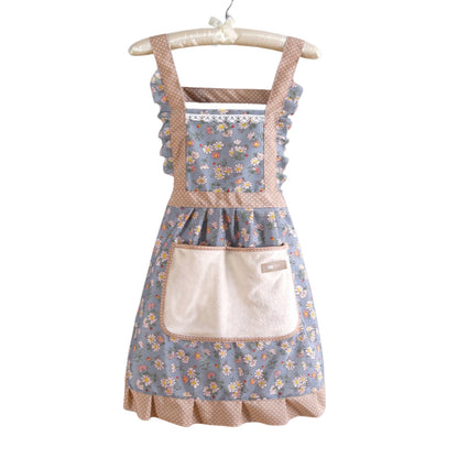 Floral Cotton Kitchen Apron with Pockets – Waterproof & Oil-Resistant for Cooking, Baking & Everyday Meal Prep