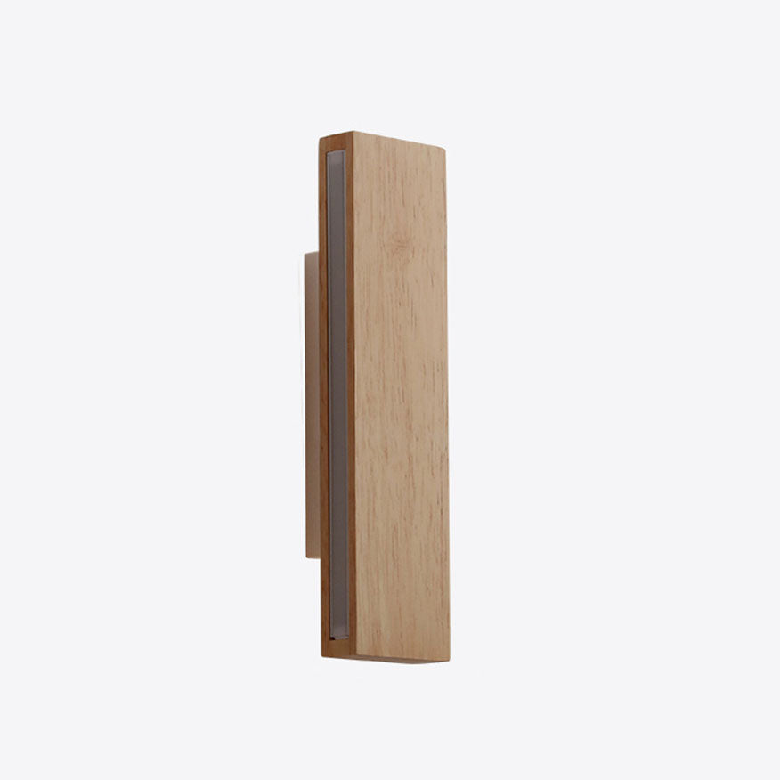 Hardwired LED Wall Sconce with Rotating Wood Frame and Acrylic Diffuser for Hallway, Bedroom, Living Room