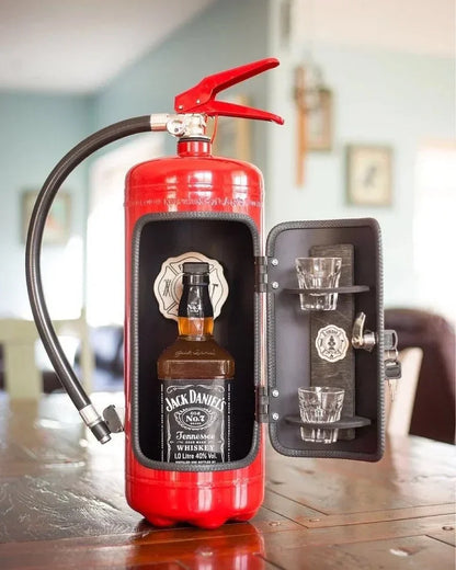 Hidden Fire Extinguisher Liquor Cabinet Decoy Safe for Bottle Storage Home Bar Man Cave Office Conversation Piece Metal Disguise