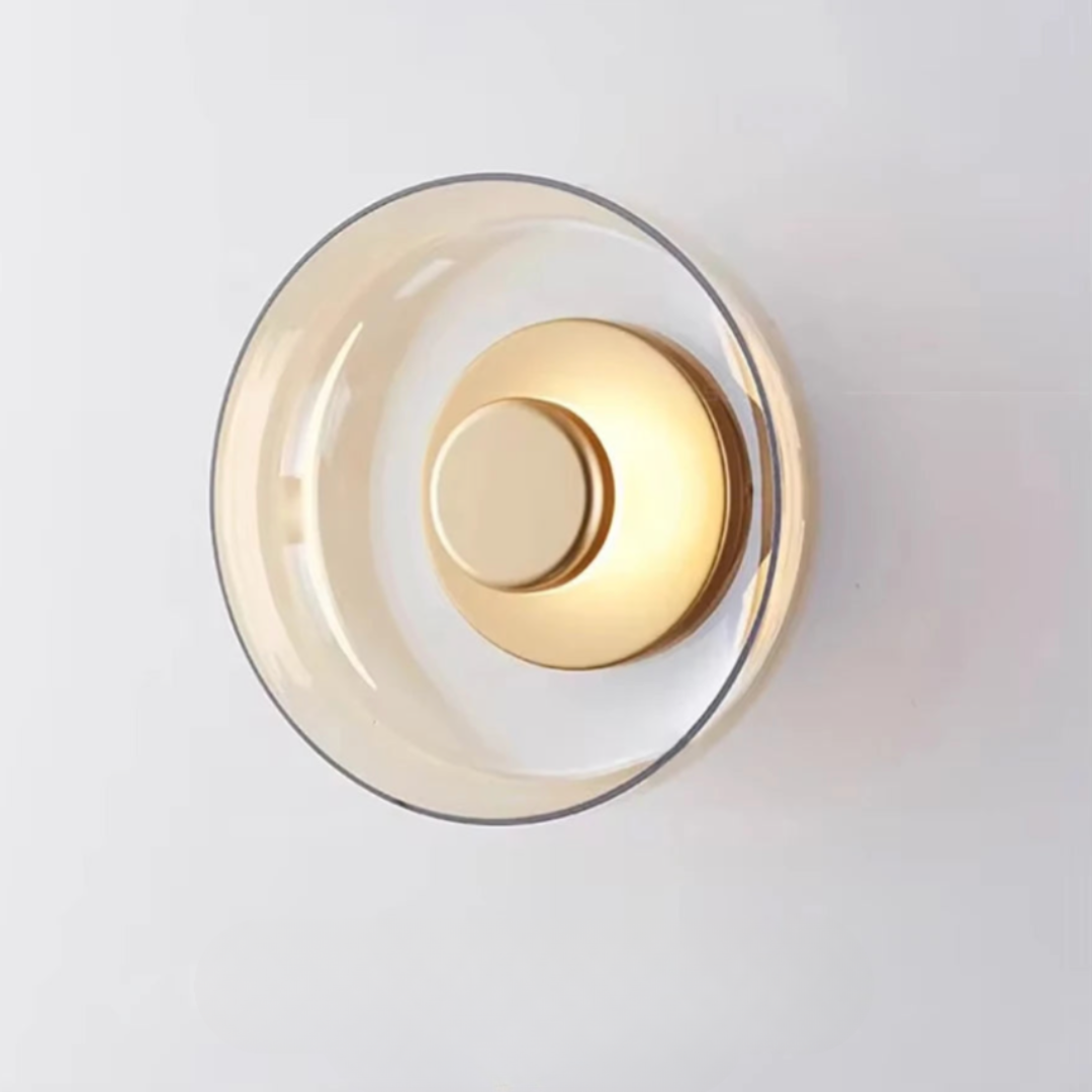 Contemporary Sconce with Domed Glass Shade – Iron Frame Wall-Mount Fixture for Bedrooms, Hallways & Living Spaces