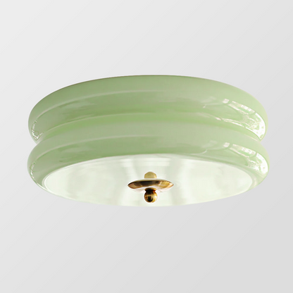 Lámpara LED de techo empotrada redonda con 3 temperaturas de color, de metal y vidrio, 5 pulgadas de altura, para dormitorio, comedor y cocina, con interruptor Kelvin ajustable