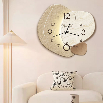 Sculptural Timepiece Soft Neutral Tone Whisper-Quiet Quartz Mechanism for Bedroom Living Space Home Office Contemporary Minimalist Interiors