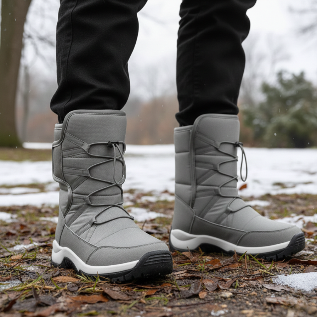 Waterproof Insulated Winter Boots for Men & Women – Slip-On Snow Boots with Plush Lining & Non-Slip Rubber Sole for Cold Weather Hiking &