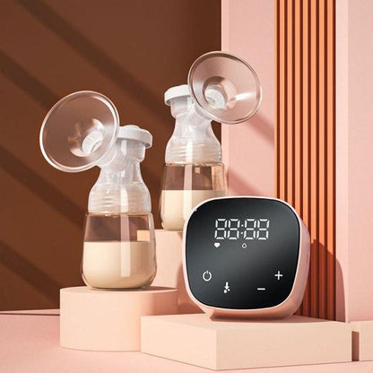 Rechargeable Electric Breast Pump with Dual Bottles for Nursing Mothers – 3 Pumping Modes, Quiet Motor, USB Power Supply