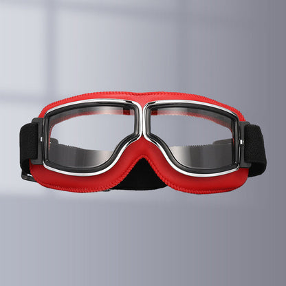 Retro Motorcycle Goggles with Adjustable Strap, UV Protection & Impact-Resistant Polycarbonate Lens for Riding, Cycling & Outdoor Use