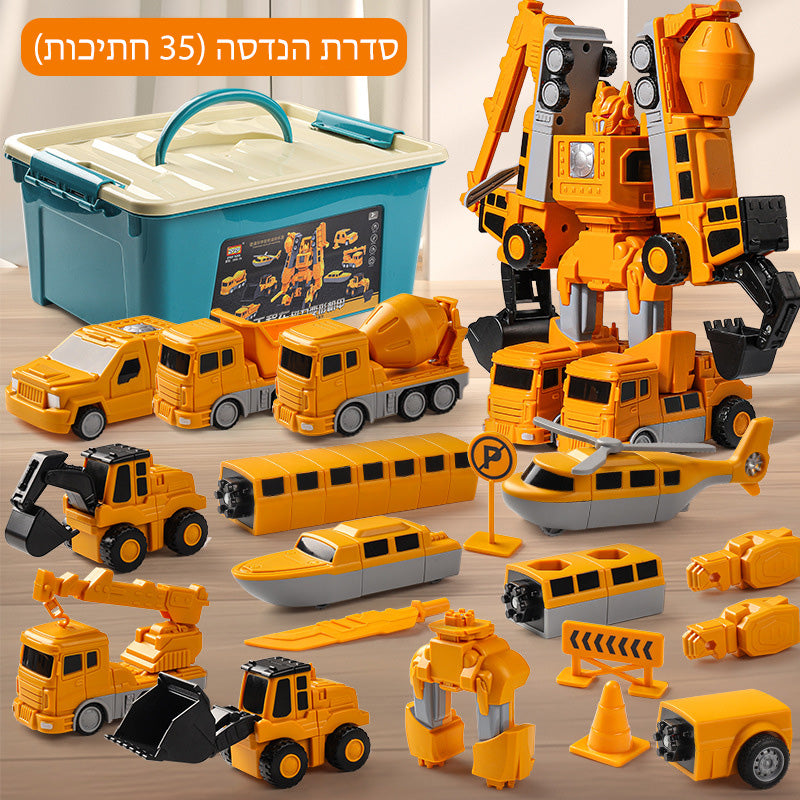Magnetic Construction Vehicle Building Set for Kids – Transformable Toy Trucks with Snap-Together Magnets for Creative Play & STEM Learning
