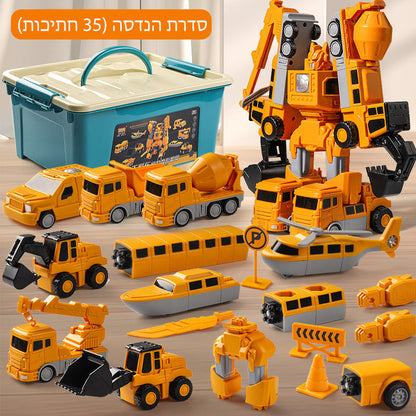 Magnetic Construction Vehicle Building Set for Kids – Transformable Toy Trucks with Snap-Together Magnets for Creative Play & STEM Learning