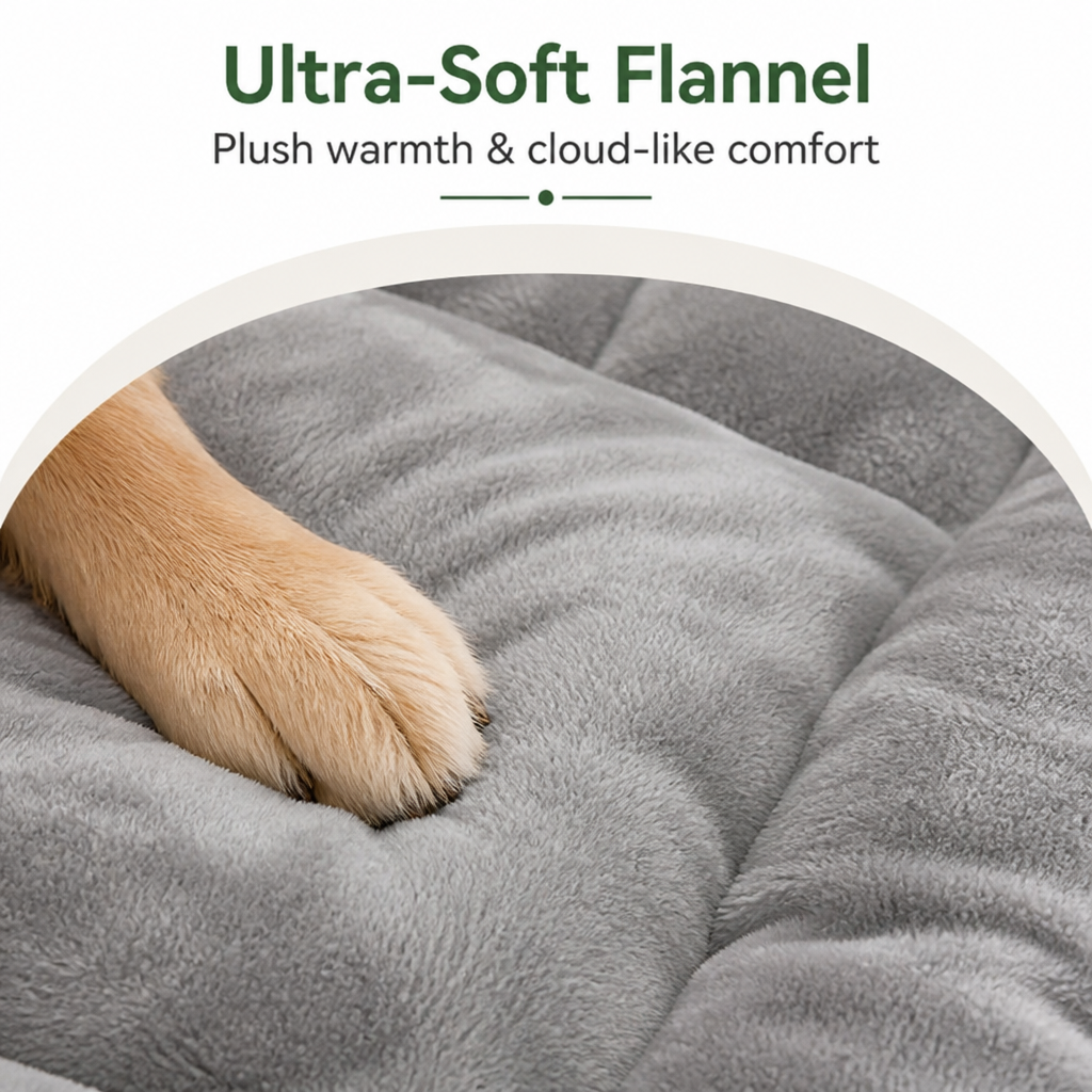 Ortekor Plush Flannel & Non-Slip Dog Mat (Machine Washable)