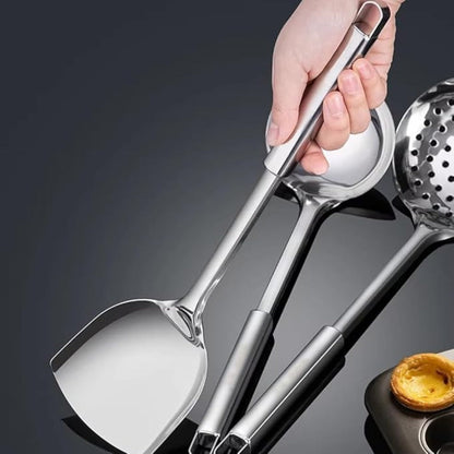 Kitchen Utensil Set Stainless Steel 5-Piece Kit Spatula Ladle Skimmer Tools Heat Resistant Professional Chef Cookware for Home Restaurant