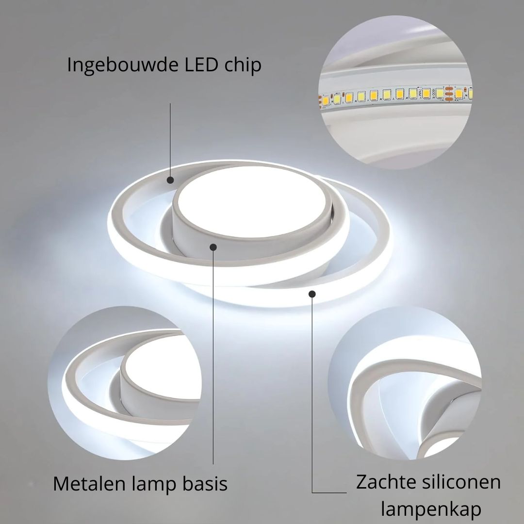 Dual-Loop LED Flush Mount Light Fixture Black Warm Glow for Entryways Contemporary Rooms Apartment Ceilings Low-Profile