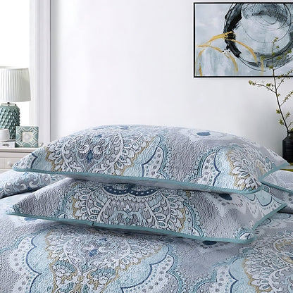 Palisade King Coverlet - Cotton, Reversible Paisley Design