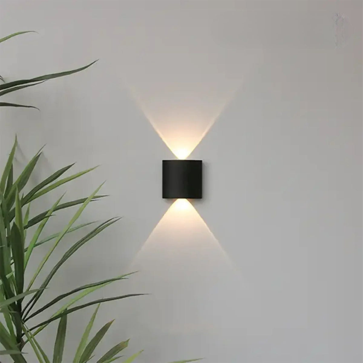 Weatherproof Sconce Fixture 8 in LED Up-Down Beam Black White for Exterior Front Door Hallway Patio Garden Modern Aluminum IP65 Architecture