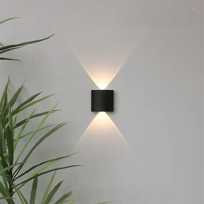 Weatherproof Sconce Fixture 8 in LED Up-Down Beam Black White for Exterior Front Door Hallway Patio Garden Modern Aluminum IP65 Architecture