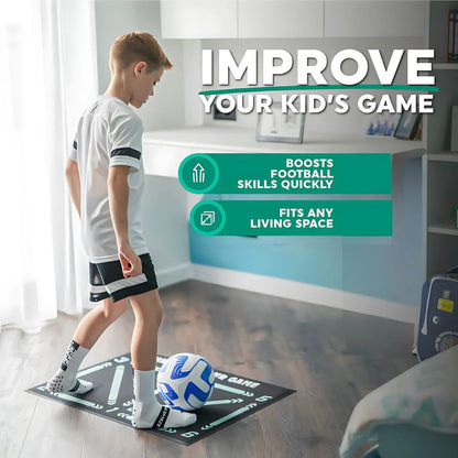 Soccer Skills Training Mat 35 in × 24 in Indoor Footwork Dribbling Practice Set Ball Control Exercises Youth Home Drills Anti-Slip Socks