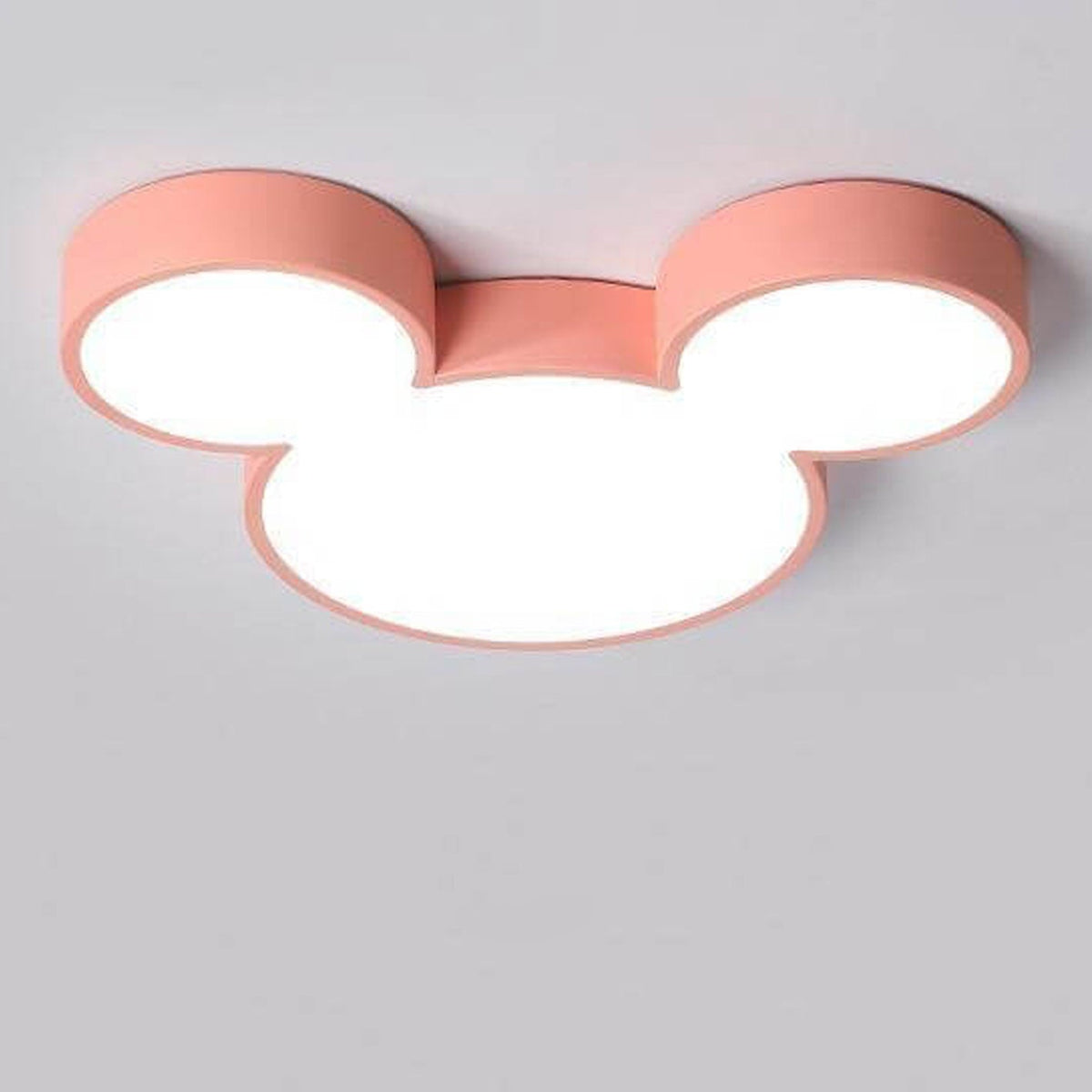 Cartoon Character LED Flush Mount Ceiling Light for Kids Room – Slim Low-Profile Design in Blue, Green, Pink & White with Integrated LED