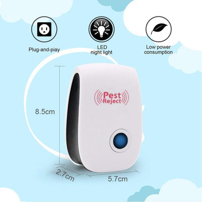 Electronic Pest Deterrent with Dual Wave Technology for Mice, Roaches, Spiders & Flying Insects – Plug-In Home Defense System for
