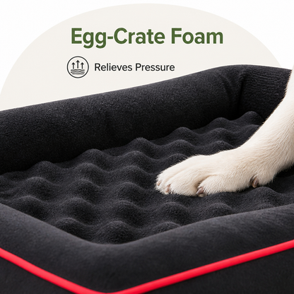 Ortekor Orthopedic Egg-Crate Foam & Non-Slip Dog Bed (Removable Washable Cover)