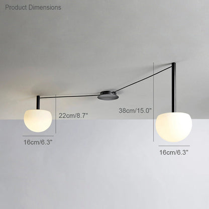 Globe Pendant Light Adjustable Height Frosted White Glass Orb for Kitchen Dining Living Space Modern Hanging Fixture 10 Inch