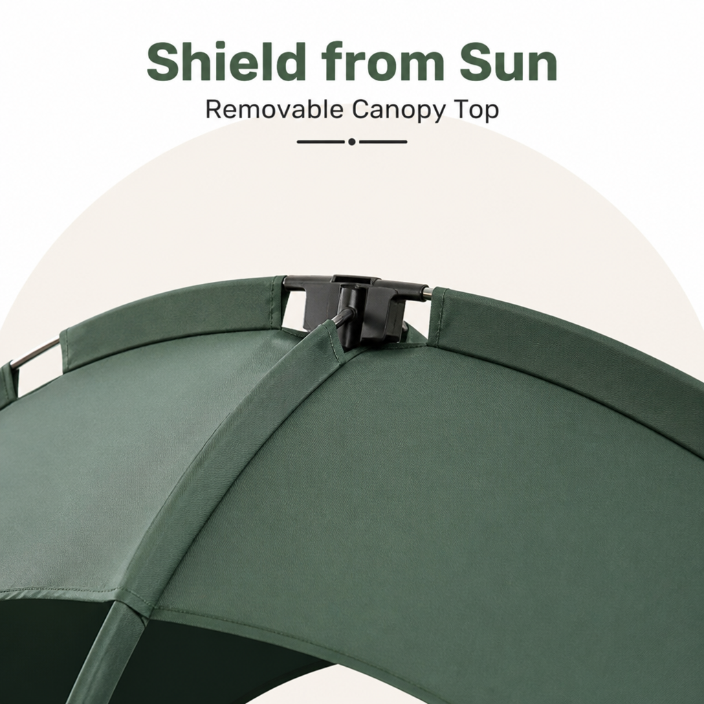 Ortekor Elevated Aluminum Outdoor Dog Bed (Removable Canopy)