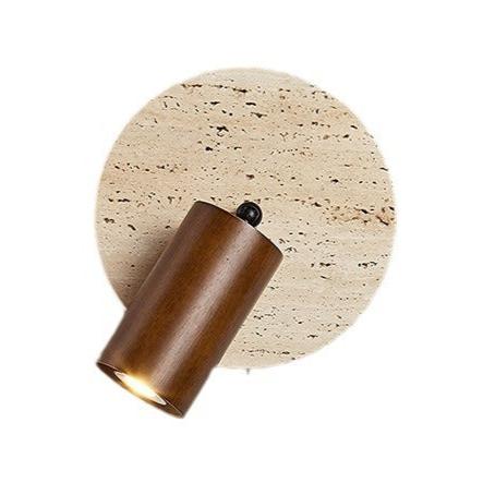 Rotatable Travertine Stone Sconce 7 Inch Adjustable Bedside Reading Light Warm LED Wall Mount Task Lighting Fixture for Bedroom Living Room