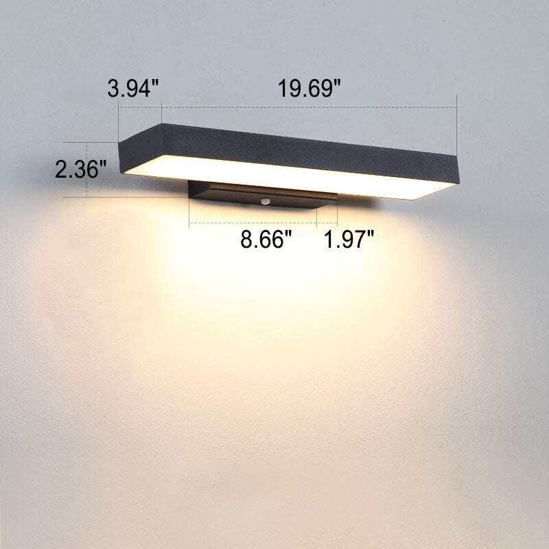 Exterior Sconce Light 19W LED Black Stainless Steel Weather-Resistant 15.8 Inch for Patio Garden Pathway Entry Security Hardwired 3000K Glow