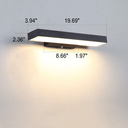 Exterior Sconce Light 19W LED Black Stainless Steel Weather-Resistant 15.8 Inch for Patio Garden Pathway Entry Security Hardwired 3000K Glow