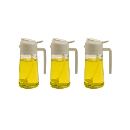 Glass Oil Mister and Pouring Bottle for Cooking – Dual-Function Sprayer with Wide Mouth, 16 oz Capacity – Leak-Proof Kitchen Dispenser for