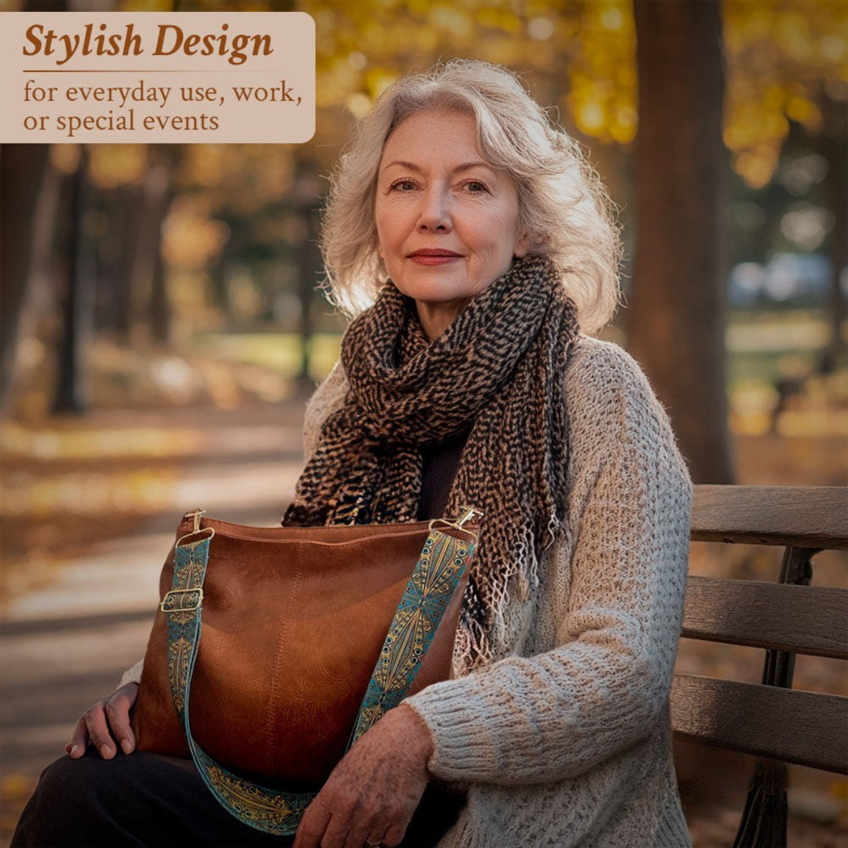 Genuine Leather Crossbody Purse with Adjustable Strap – Vintage Flap Bag for Women | Everyday Shoulder Handbag with Magnetic Closure