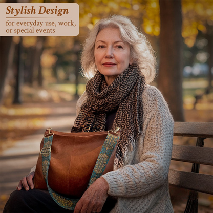 Genuine Leather Crossbody Purse with Adjustable Strap – Vintage Flap Bag for Women | Everyday Shoulder Handbag with Magnetic Closure