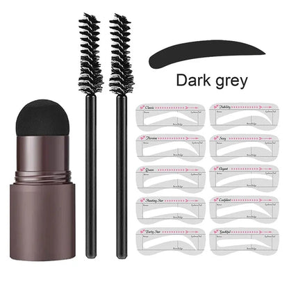 Eyebrow Stamp & Stencil Styling Kit – Quick Shape & Fill Tool for Natural Looking Arches, Includes Multiple Shades & Templates for