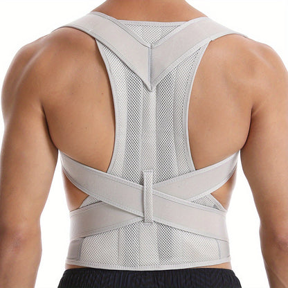 Adjustable Posture Corrector Brace for Back Support – Breathable Neoprene Upper Back Straightener for Men & Women