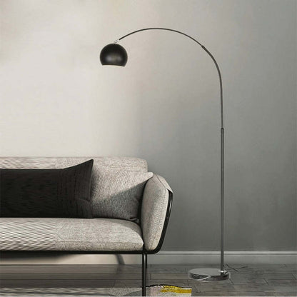 Arched Metal Floor Lamp with Globe Shade for Reading & Living Rooms – Yellow – 70 in Tall – E27 Socket with Foot Switch