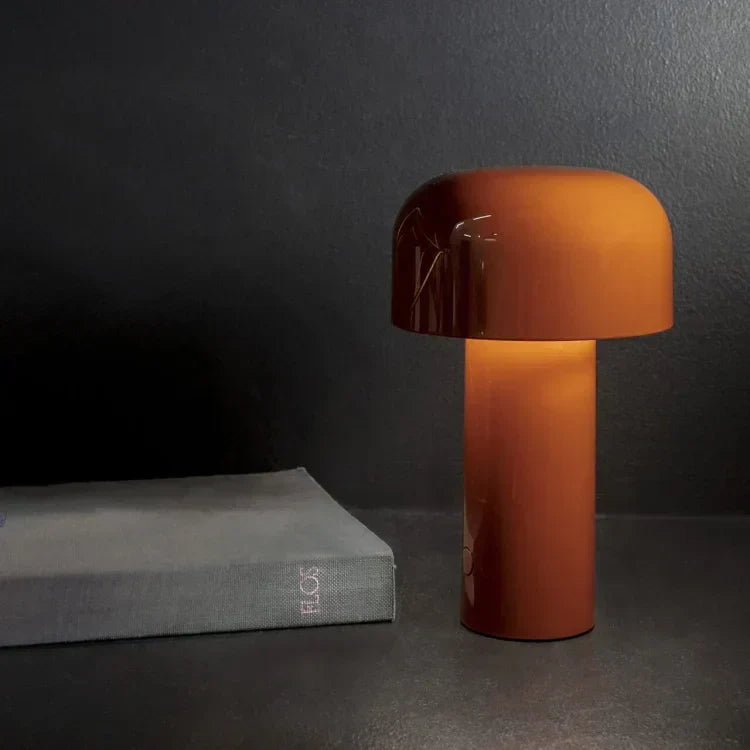 Rechargeable LED Mushroom Desk Lamp 8.3 in Cordless Touch Dimmer Warm White Portable Nightstand Light for Bedroom Living Room Patio Outdoor