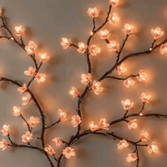 Ortekor Lunawisp | LED Floral Vine Light for Wall Decor with Soft Glow | Elegant Accent for Cozy Ambiance