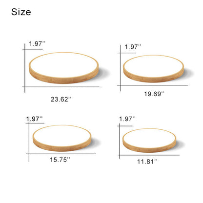 Round Wood Overhead Light Fixture with Adjustable Temperature Settings 12-24 Inch Low Profile for Bedroom Living Room Kitchen Dining Area Co