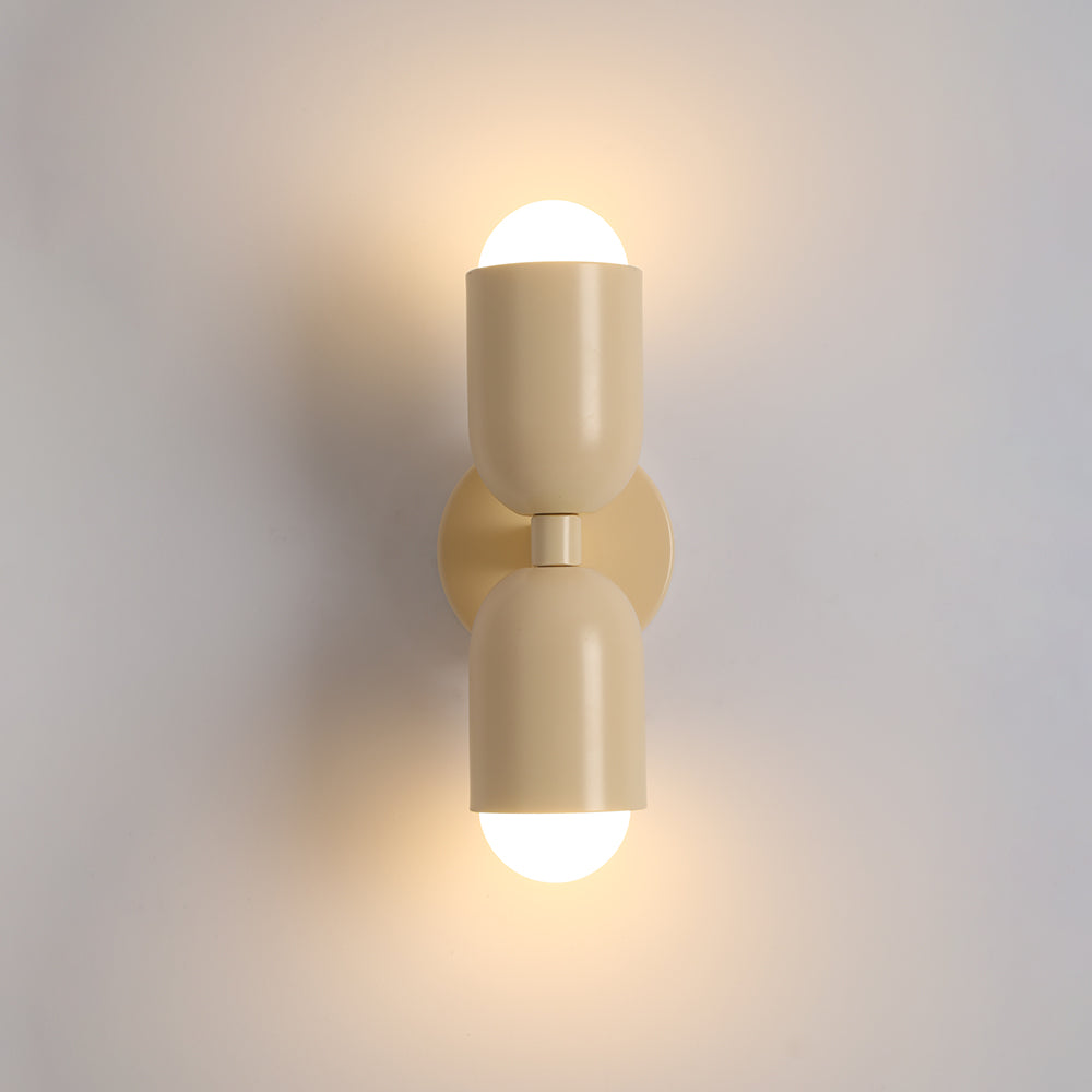 Metal Cylinder Wall Sconce Modern Accent Light for Bedroom Living Room Hardwired LED Indoor Fixture