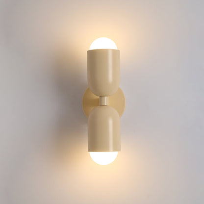 Metal Cylinder Wall Sconce Modern Accent Light for Bedroom Living Room Hardwired LED Indoor Fixture
