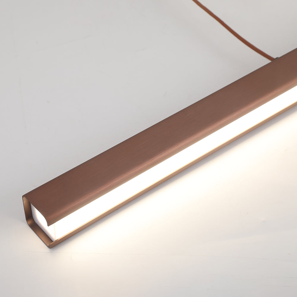 Sleek Overhead LED Bar Light Metal Frame Acrylic Diffuser Adjustable Height Dining Room Kitchen Island