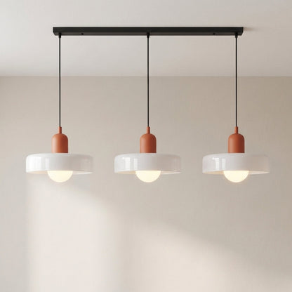 3-Light Geometric Glass Pendant Chandelier – Adjustable Height Statement Fixture for Dining Room, Kitchen Island & Bar | Modern Art Deco