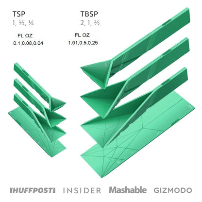 Collapsible Magnetic Measuring Spoons Set Kitchen Baking Tool for Wet & Dry Ingredients Space-Saving Design Drawer Storage 6 Sizes Durable