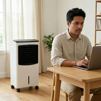 Evaporative Cooler Fan 3-Speed Portable Room Air Cooler with Humidifier Remote Control Timer for Bedroom Office Dorm Home