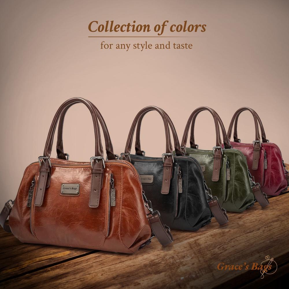 Genuine Leather Crossbody Purse with Adjustable Strap | Compact Shoulder Bag for Women | Magnetic Flap Closure Handbag | Everyday