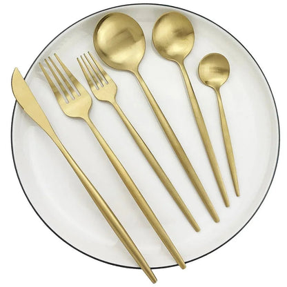 Stainless Steel Flatware Service for 6 – Matte Finish 30-Piece Dinner Silverware Collection for Everyday Dining & Hosting