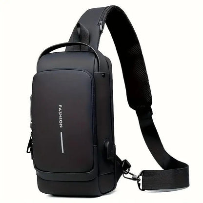 Compact Sling Bag with Combination Lock for Men and Women Crossbody Security Chest Pack for Travel Commute Outdoors